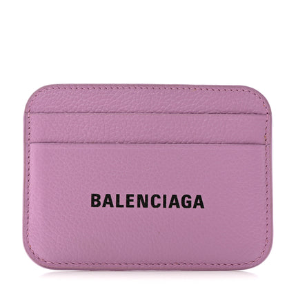 Balenciaga Grained Calfskin Logo Cash Rounded Card Holder Lilac Black 1 of 8