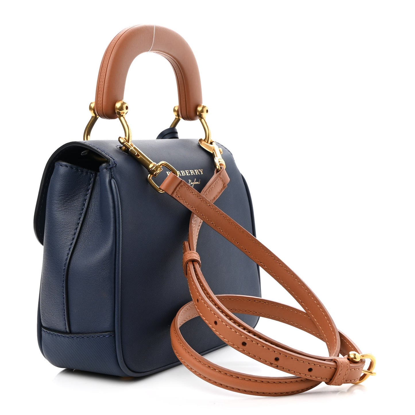 Trench Calfskin Small DK88 Top Handle Bag Ink Blue