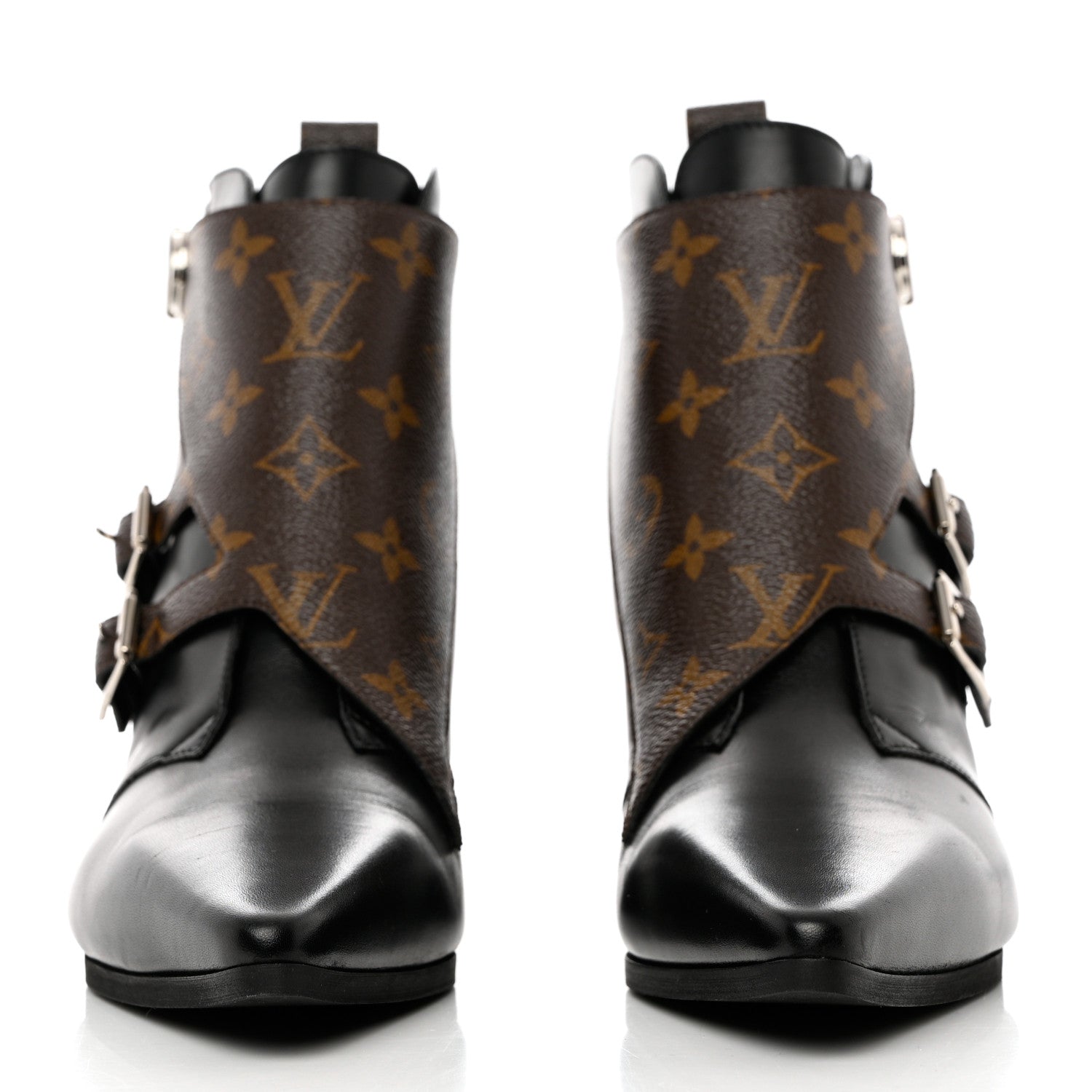 Louis Vuitton Calfskin Monogram Jumble Flat Ankle Boots 38.5 Black 2 of 10