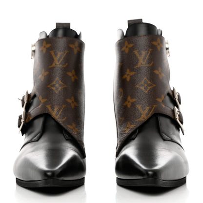 Louis Vuitton Calfskin Monogram Jumble Flat Ankle Boots 38.5 Black 2 of 10