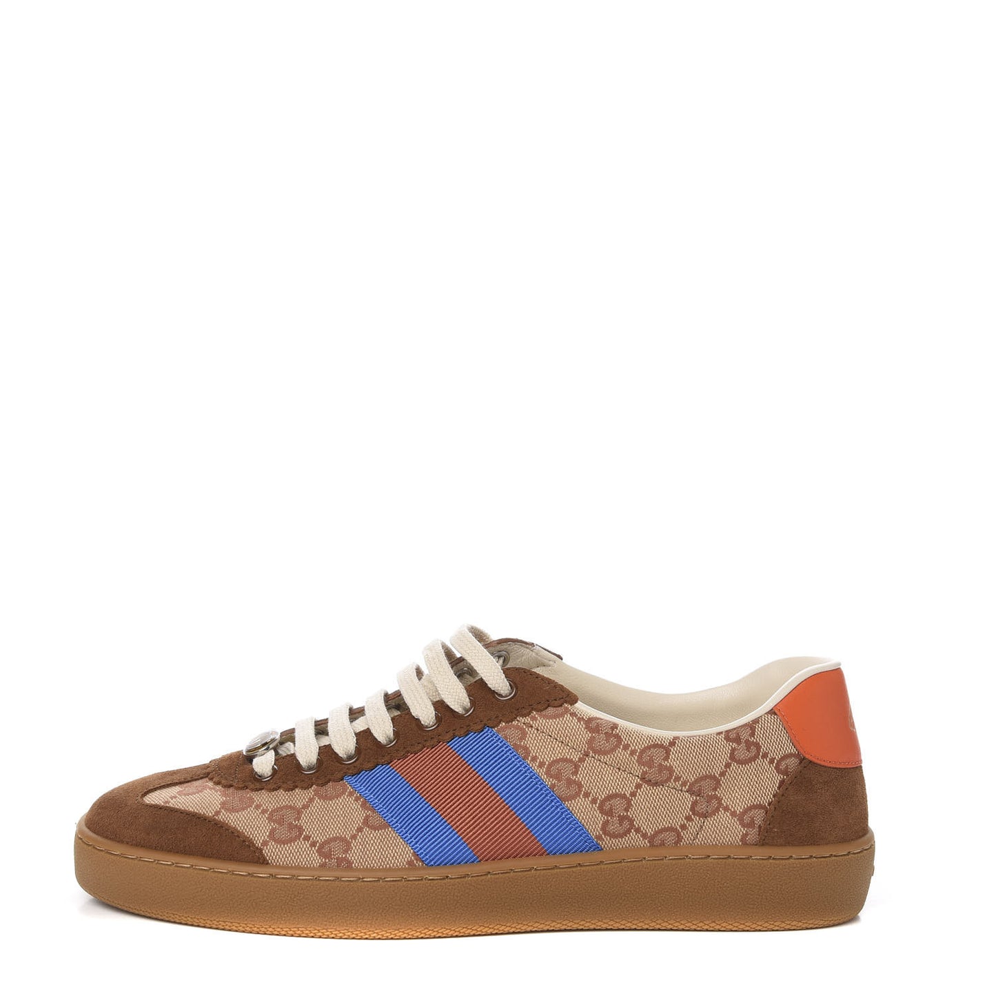 GG Monogram Suede Web Mens G74 Sneakers 8.5 Beige Ruggine Cuir