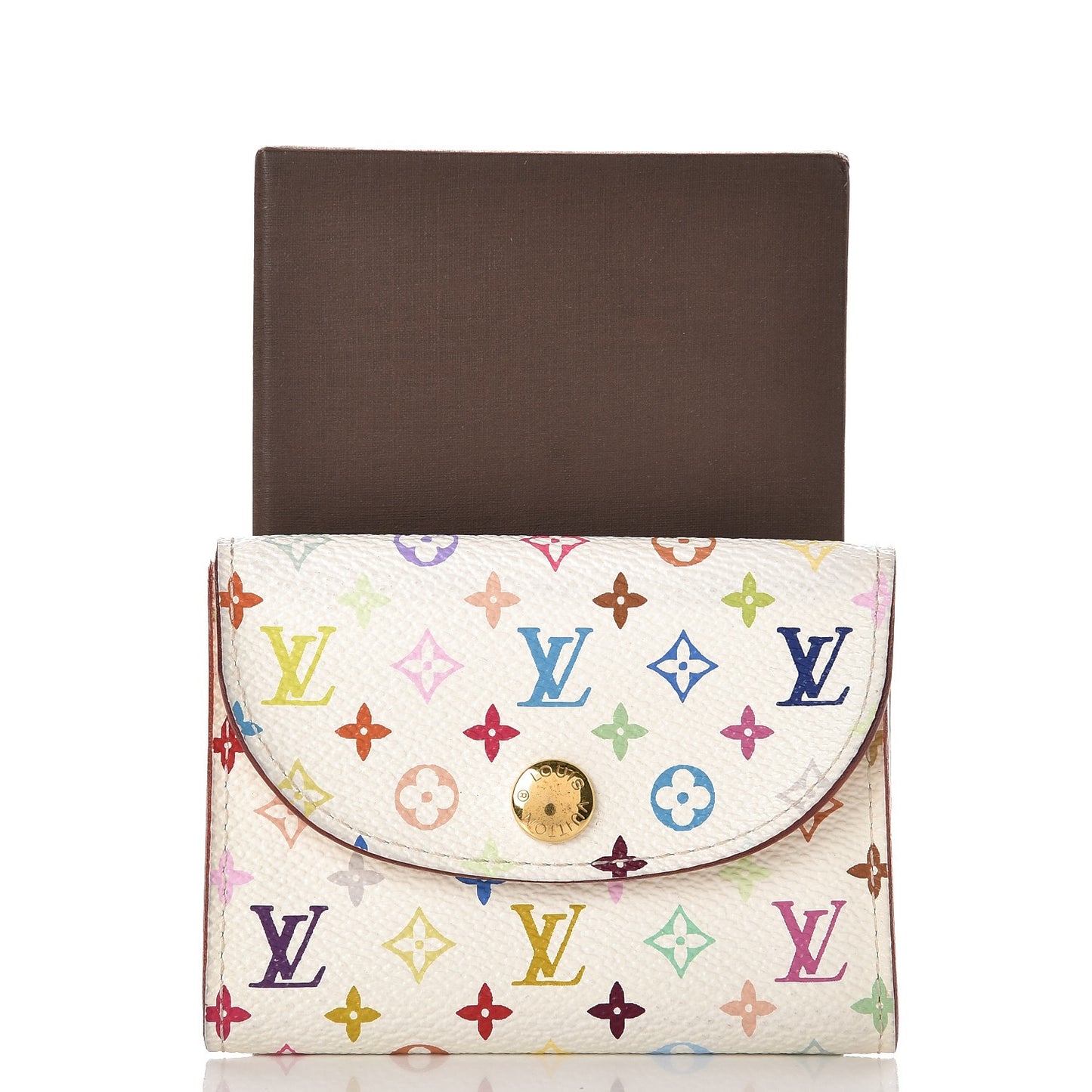 Monogram Multicolor Business Card Holder White