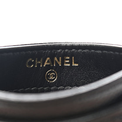 Chanel Caviar Camellia Embossed Card Holder Black 6 of 9