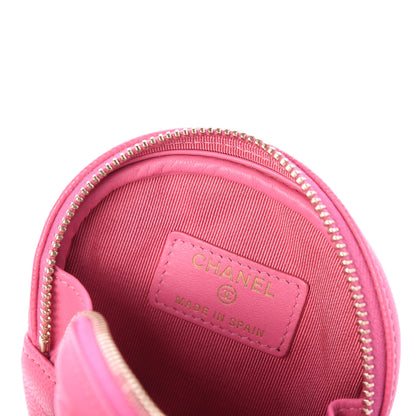 Chanel Shiny Caviar Quilted Zip Around Classic Coin Purse Pink 6 of 10