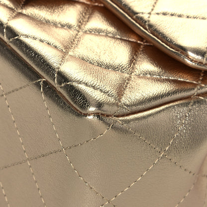 Chanel Metallic Lambskin Quilted Mini Rectangular Flap Gold Black 10 of 13