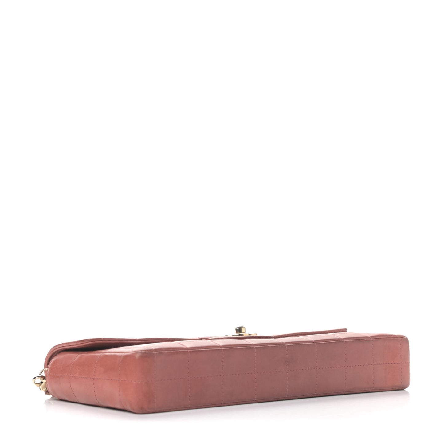 Lambskin East West Chocolate Bar Flap Pink