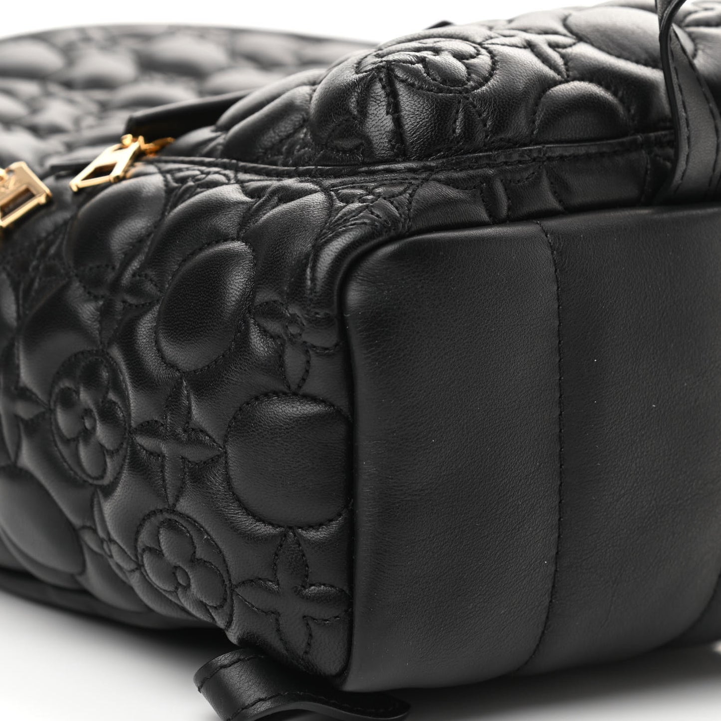 Lambskin Flower Quilted Palm Springs Backpack PM Black