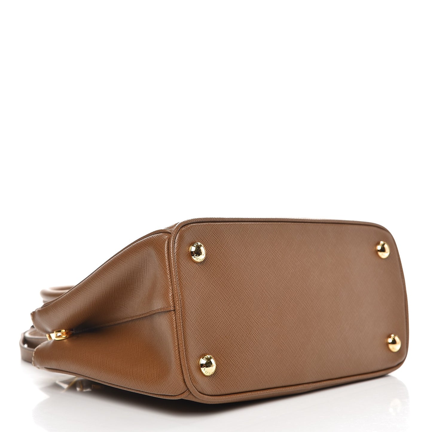 Saffiano Lux Mini Galleria Double Zip Tote Cannella