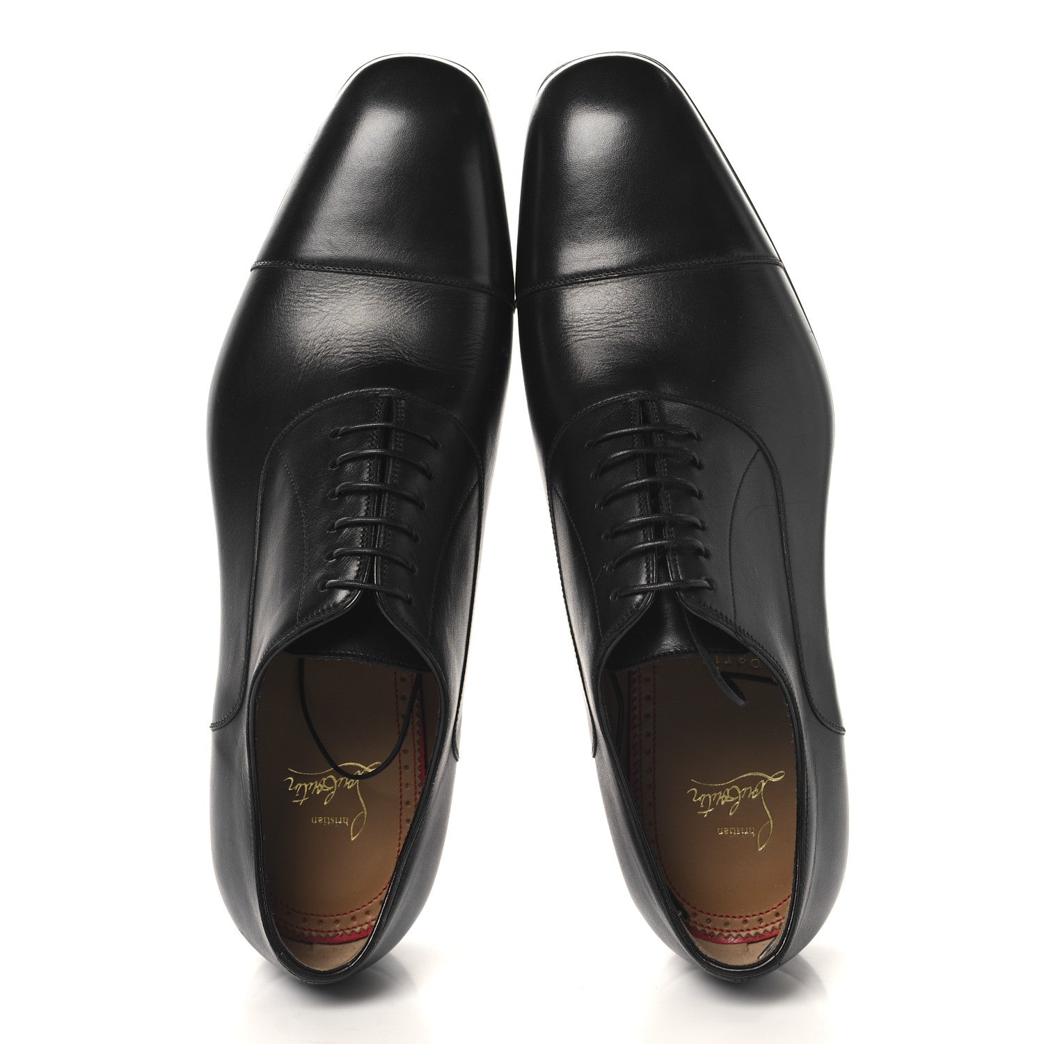 Christian Louboutin Calfskin Mens Greggo Flat Oxfords 42 Black 2 of 9