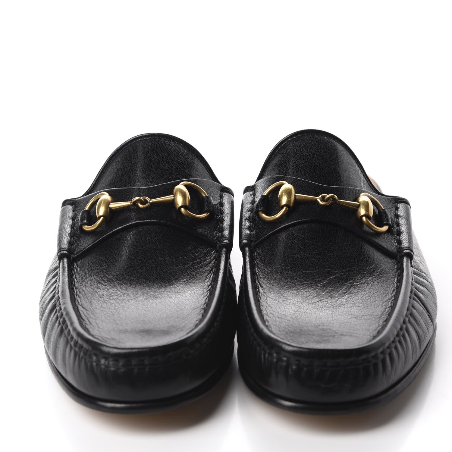 Gucci Goatskin Mens Horsebit Slippers 8.5 Black 2 of 10