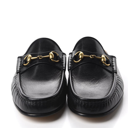 Gucci Goatskin Mens Horsebit Slippers 8.5 Black 2 of 10