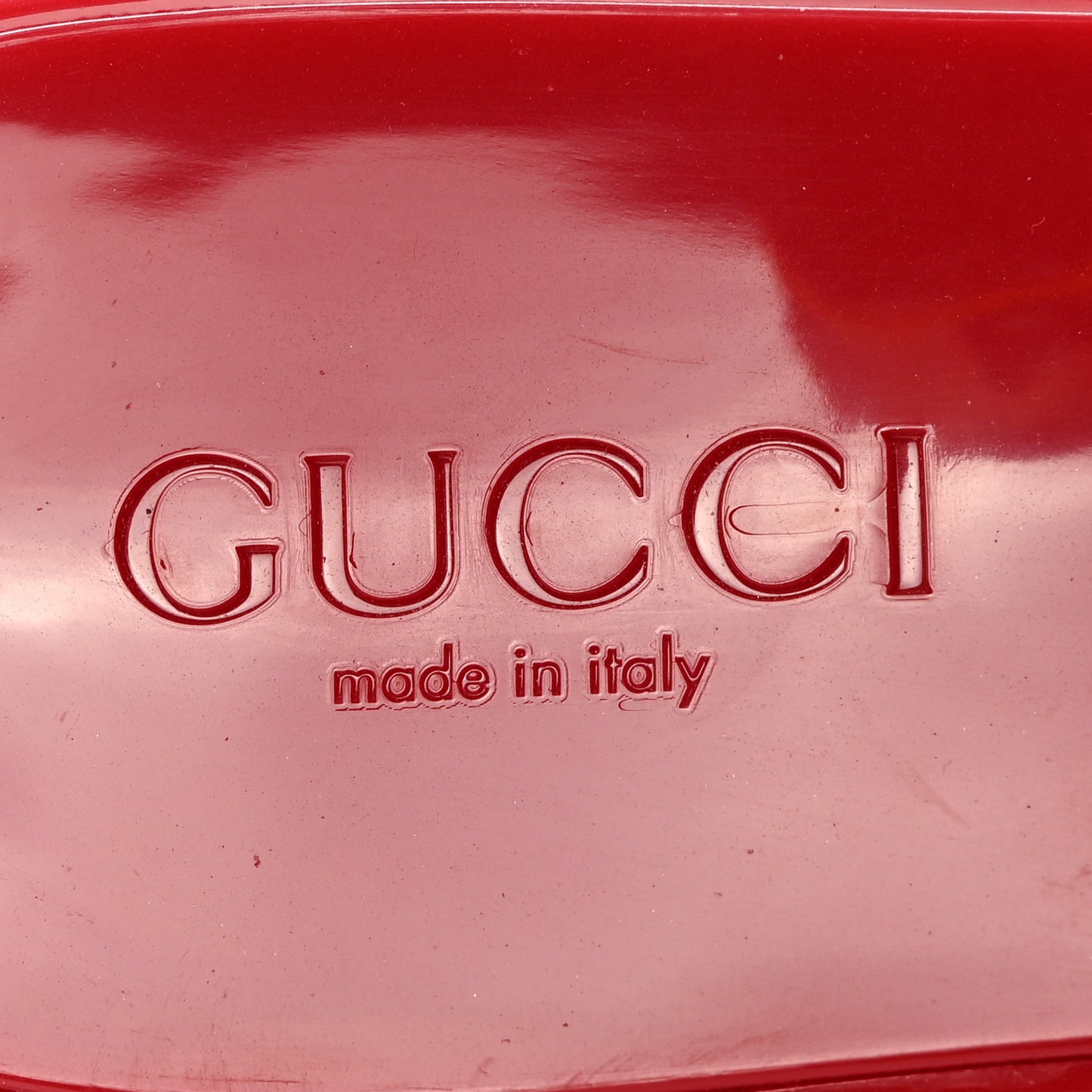Rubber Gucci Logo Womens Platform 20/60mm Slide Sandals 39 Hibiscus Red