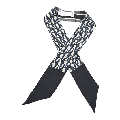 Christian Dior Silk Oblique Mitzah Scarf Blue 1 of 3