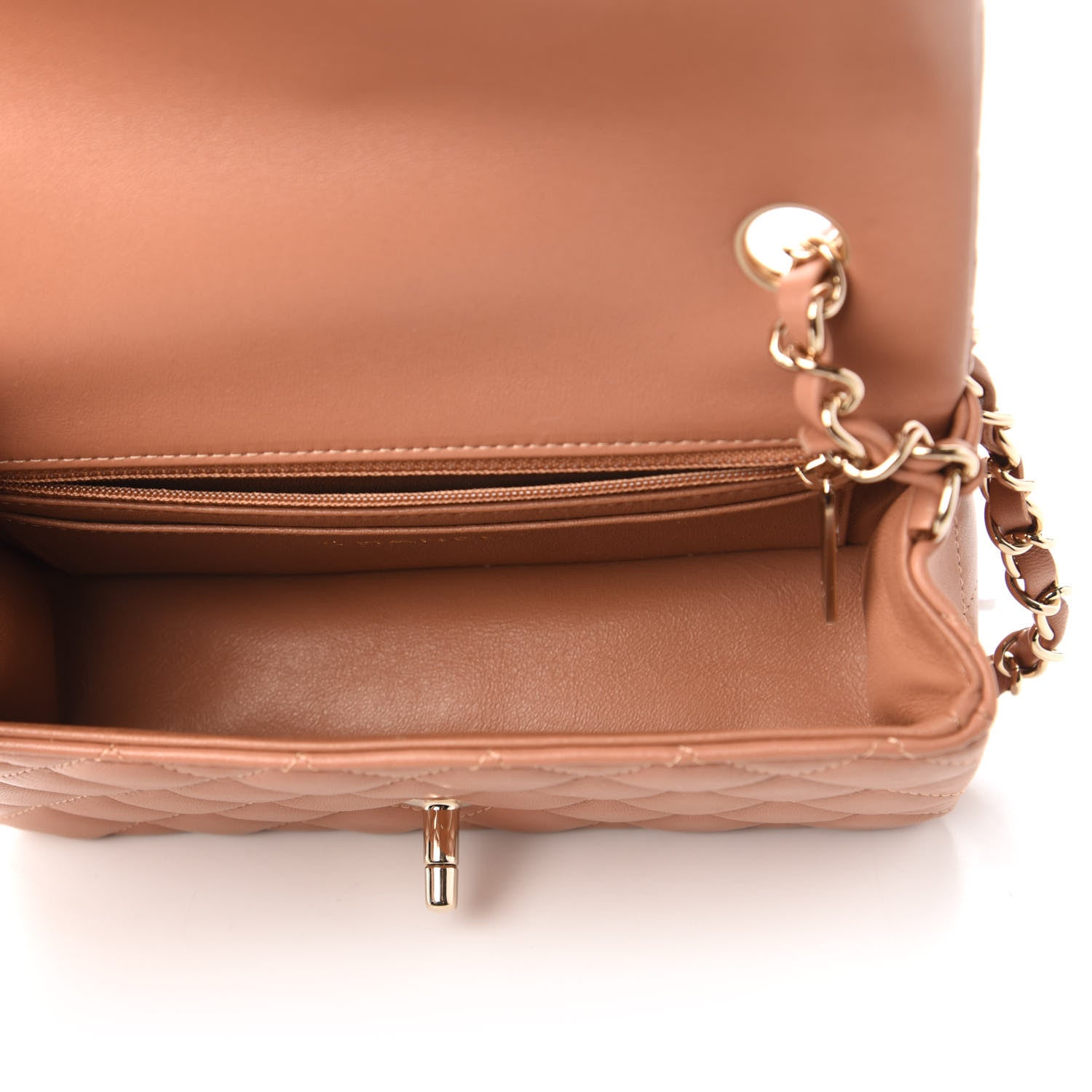 Chanel Lambskin Quilted Mini Rectangular Flap Brown 5 of 11