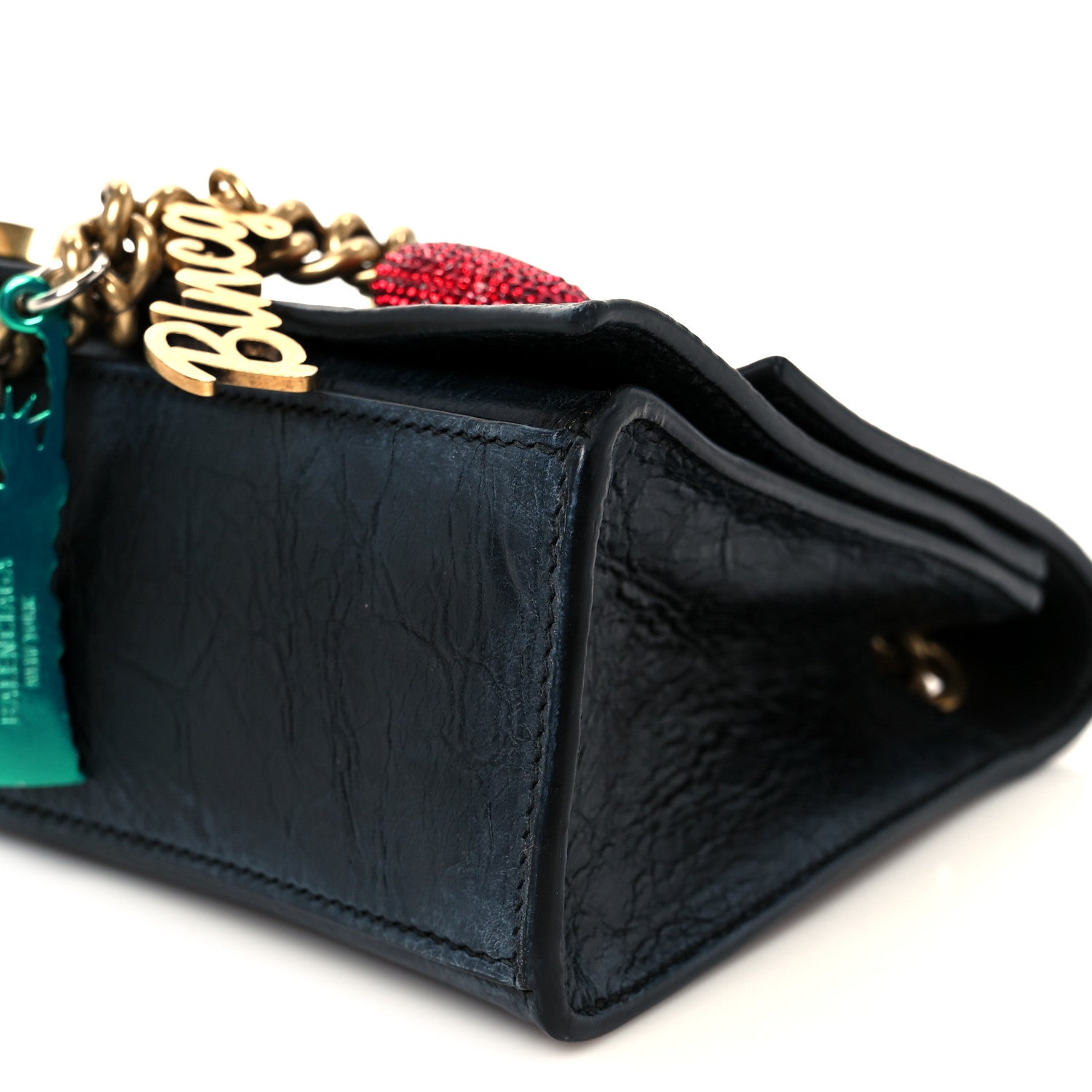 Balenciaga Crushed Calfskin Quilted Small Souvenirs Crush Chain Bag Black 10 of 12