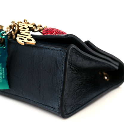 Balenciaga Crushed Calfskin Quilted Small Souvenirs Crush Chain Bag Black 10 of 12