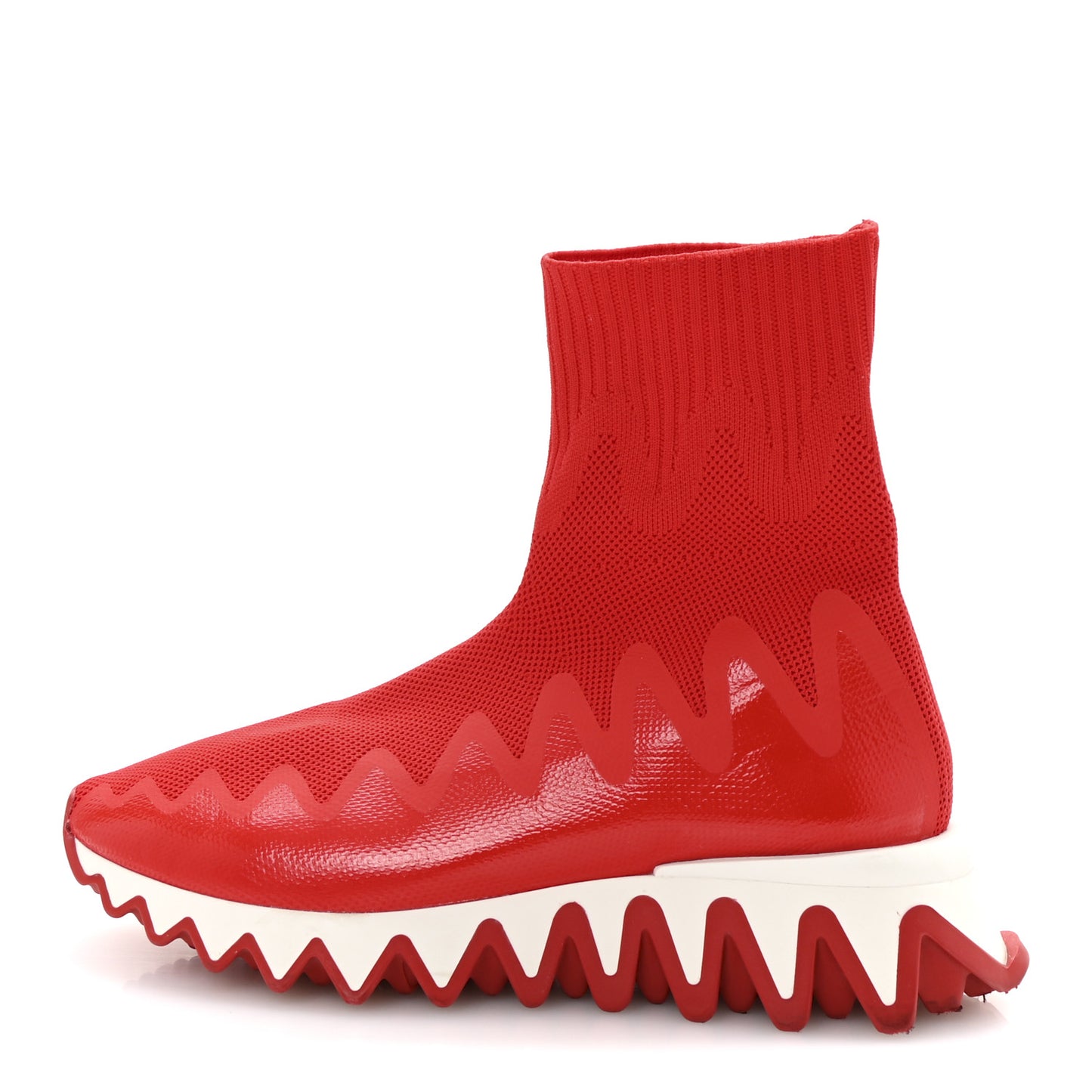 Knit Mesh Sharky Sock Sneakers 36 Red