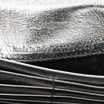 Saint Laurent Metallic Crinkled Calfskin Belle de Jour Chain Clutch Silver 6 of 11