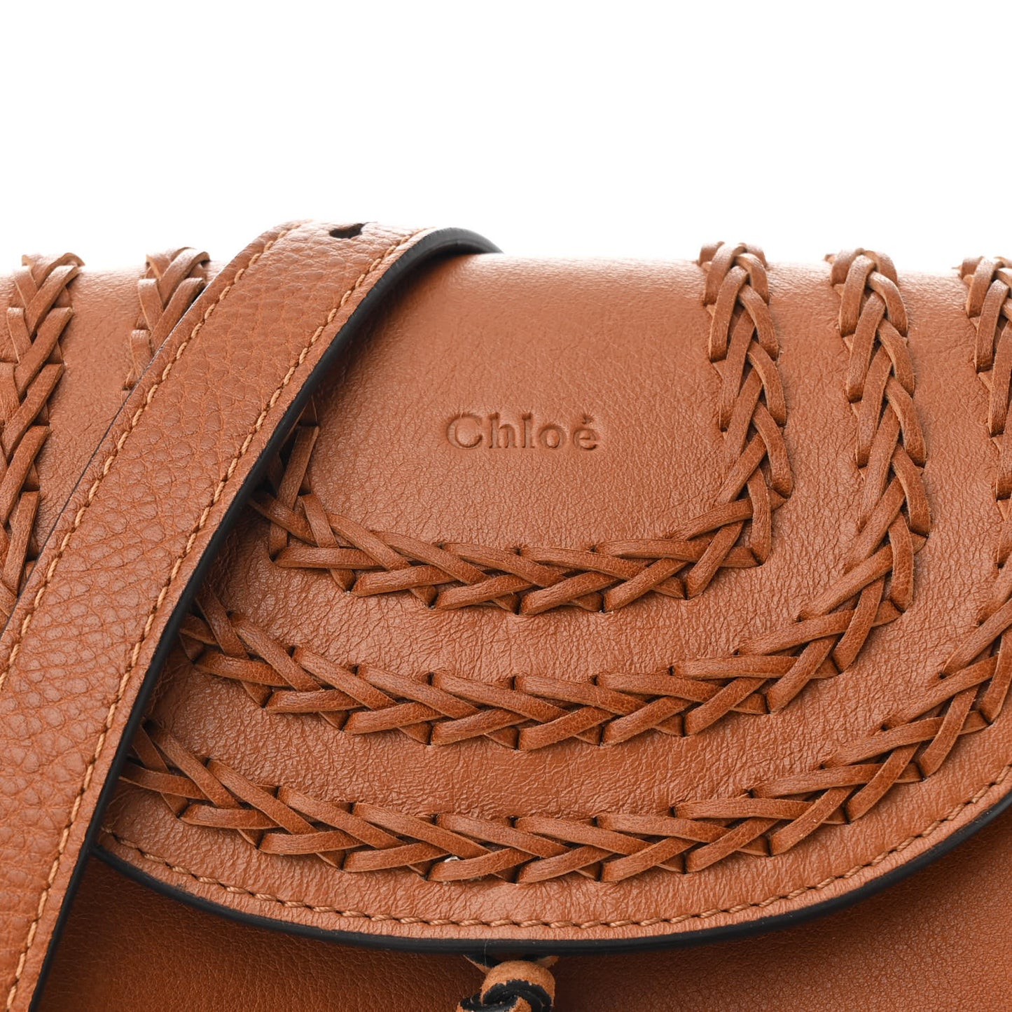 Calfskin Braided Mini Hudson Shoulder Bag Caramel