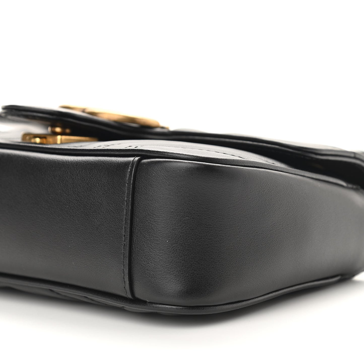 Calfskin Matelasse Mini GG Marmont Shoulder Bag Black