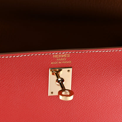Hermes Epsom Candy Kelly Sellier 25 Rose Jaipur Gold 6 of 11