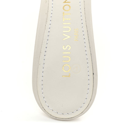 Louis Vuitton Lambskin Embossed Monogram By The Pool Revival High Heel Mules 38.5 White Blue Purple 10 of 10