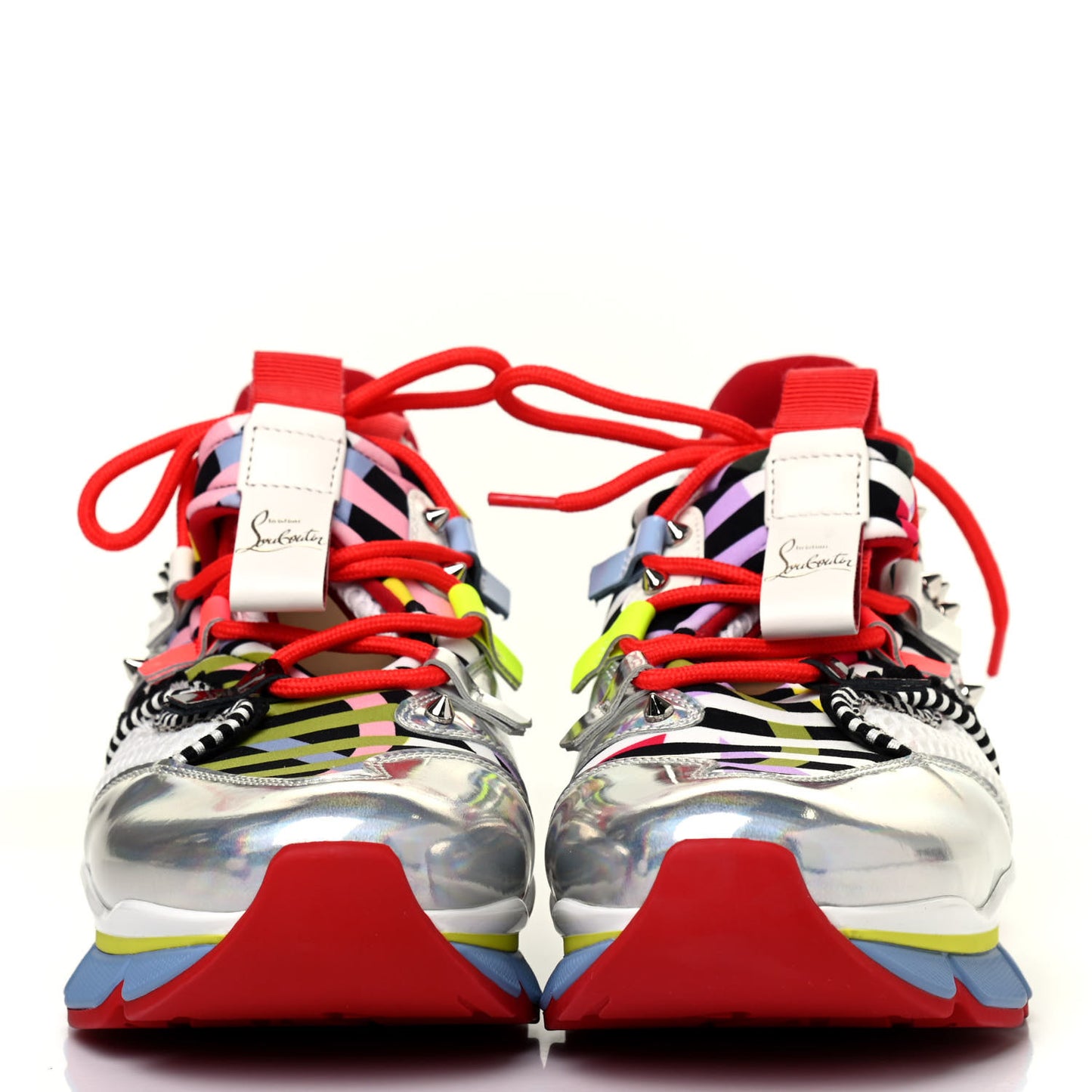 Neoprene Specchio Laser Donna Red Runner Spike Flat Sneaker 38.5 Multicolor