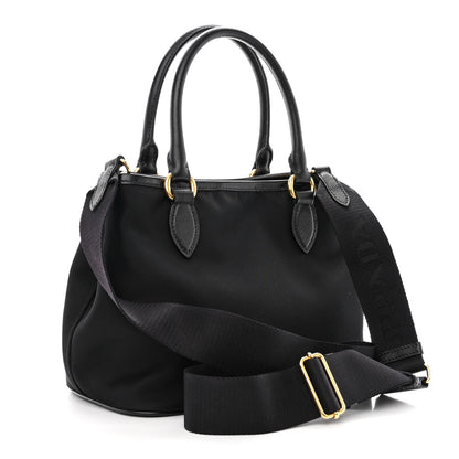 Prada Tessuto Nylon Saffiano Small Tote Black 3 of 11