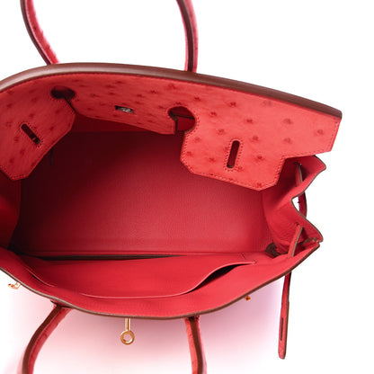 Hermes Ostrich Birkin 35 Rouge Vif 12 of 37