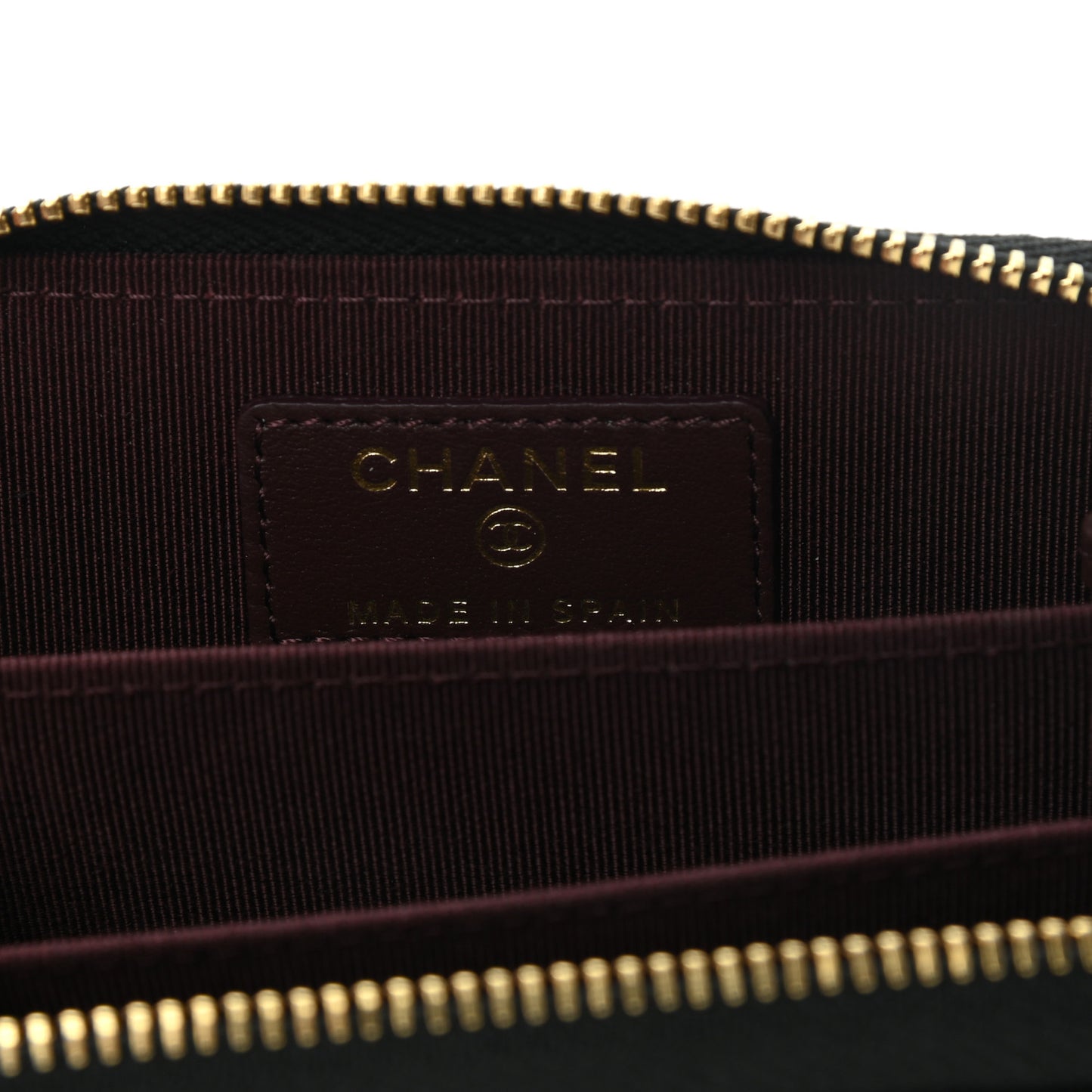 Caviar Quilted Zip Coin Purse Black