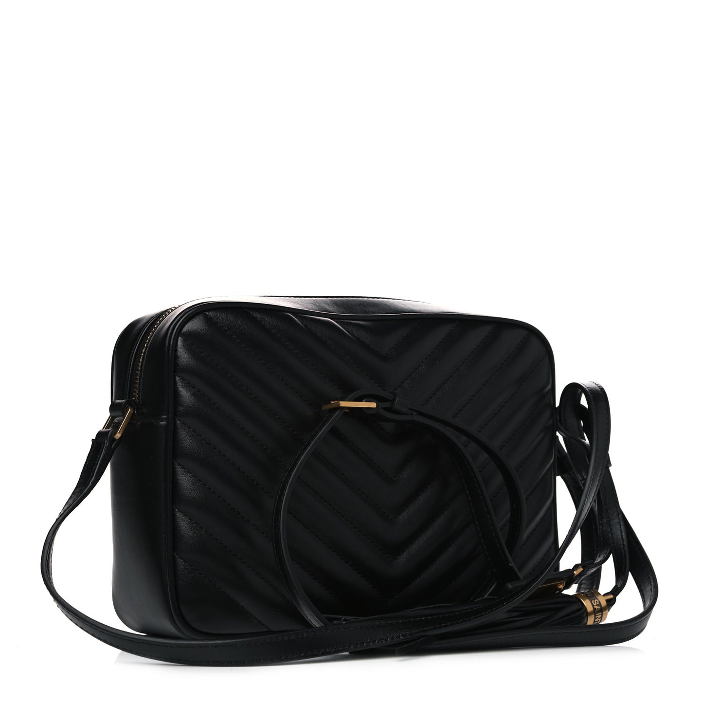 Calfskin Matelasse Monogram Lou Camera Bag Black