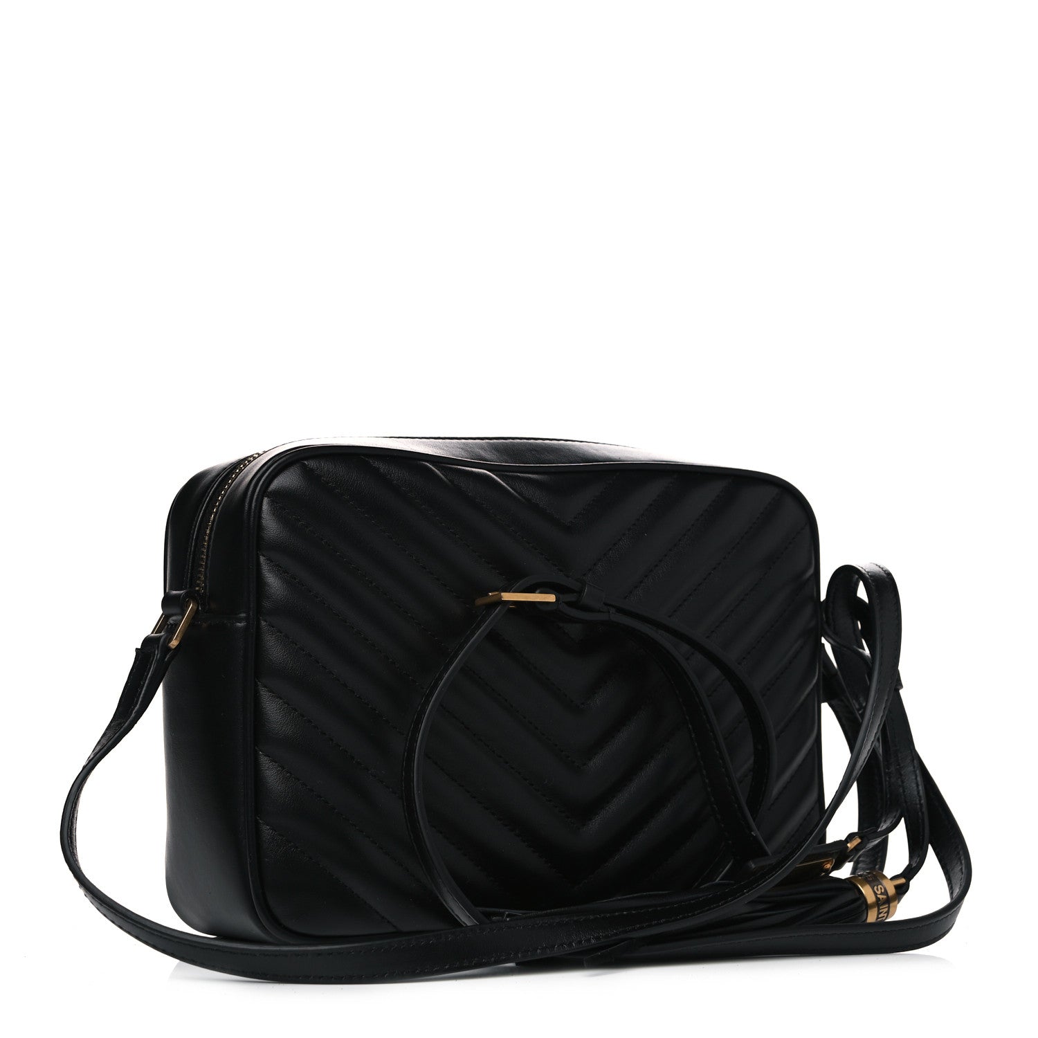 Saint Laurent Calfskin Matelasse Monogram Lou Camera Bag Black 3 of 12