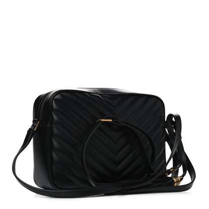 Saint Laurent Calfskin Matelasse Monogram Lou Camera Bag Black 3 of 12