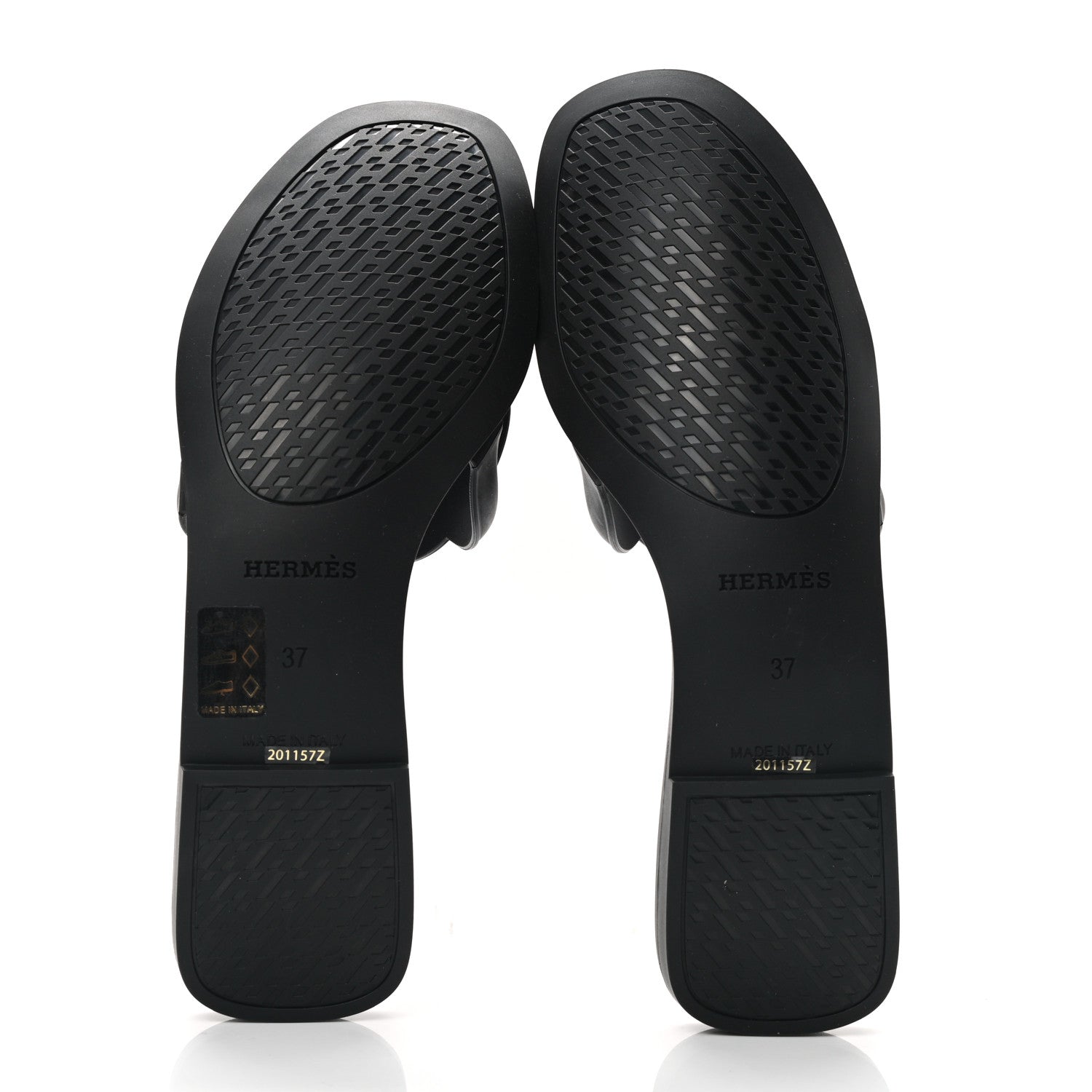 Hermes Rubber Aloha Sandals 37 Black 5 of 7