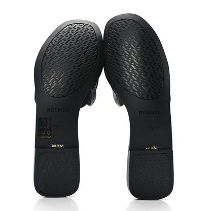 Hermes Rubber Aloha Sandals 37 Black 5 of 7