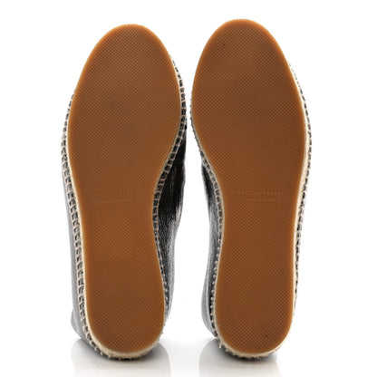Bottega Veneta Metallic Nappa Intrecciato Woven Espadrille 39 Antique Silver 5 of 10