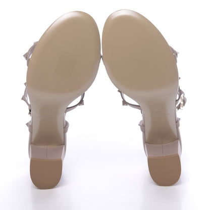 Valentino Garavani Calfskin Rockstud 60mm City Sandals 39.5 Poudre 5 of 10