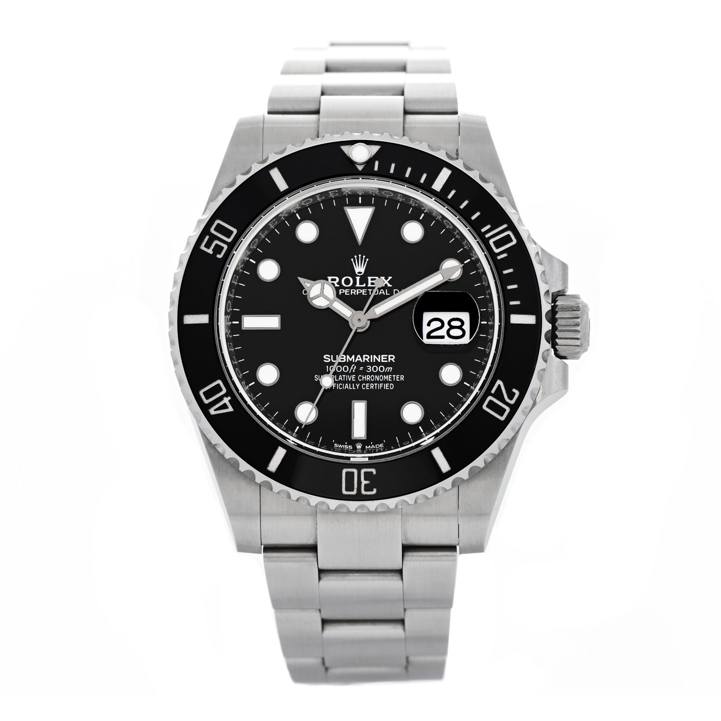 Stainless Steel 41mm Oyster Perpetual Submariner Date Watch Black 126610LN