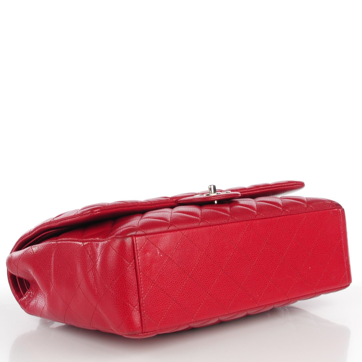 Caviar Quilted Maxi Double Flap Red