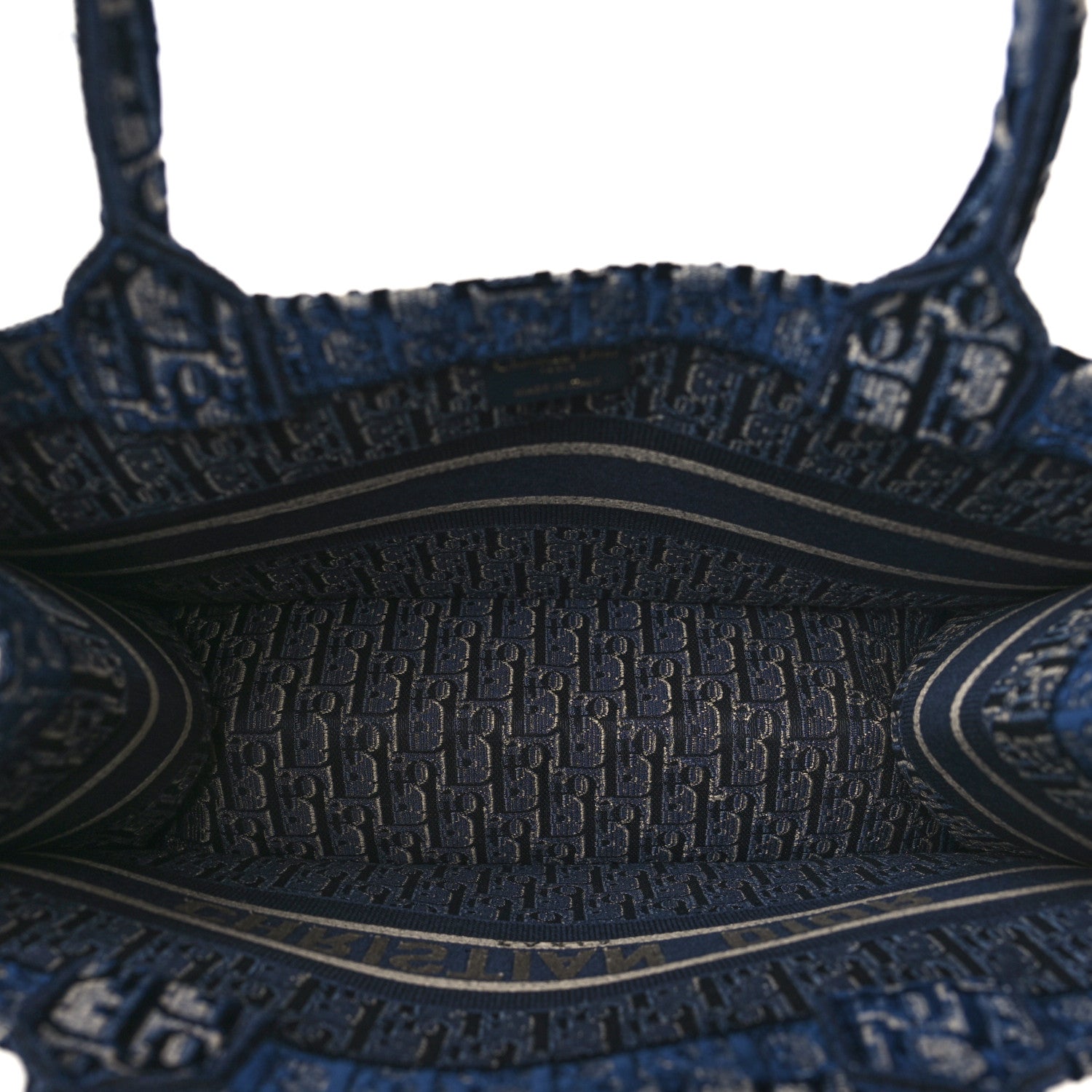 Christian Dior Oblique Velvet Medium Book Tote Blue Multicolor 5 of 10