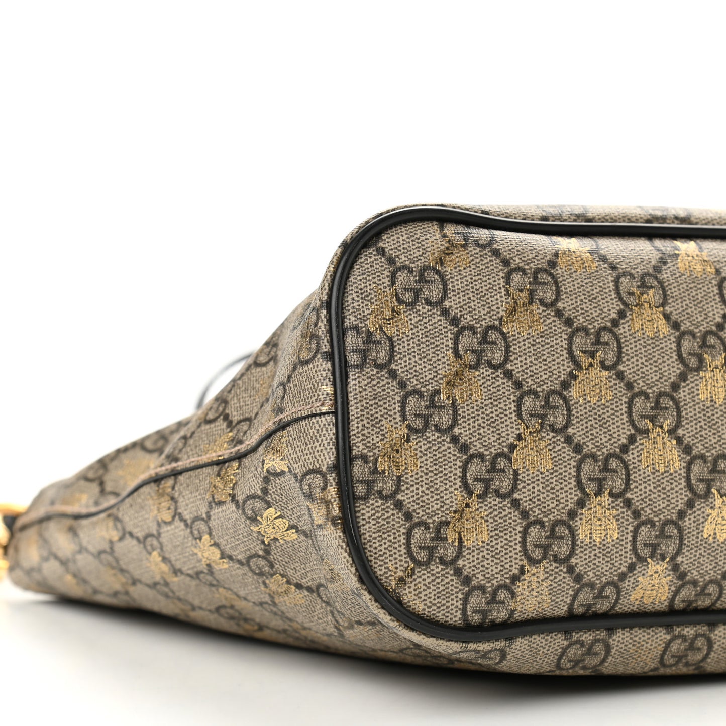 Soft GG Supreme Monogram Bees Small Crossbody Tote Beige Oro Black