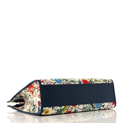 Gucci Canvas Large Flora Tote Navy Multicolor 4 of 12