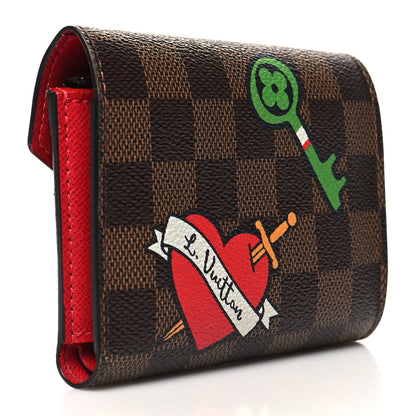 Louis Vuitton Damier Ebene Stories Victorine Wallet Red 3 of 9