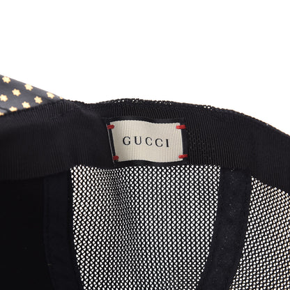 Gucci X SEGA Calfskin GUCCY Stars Baseball Hat S Black Gold 6 of 7
