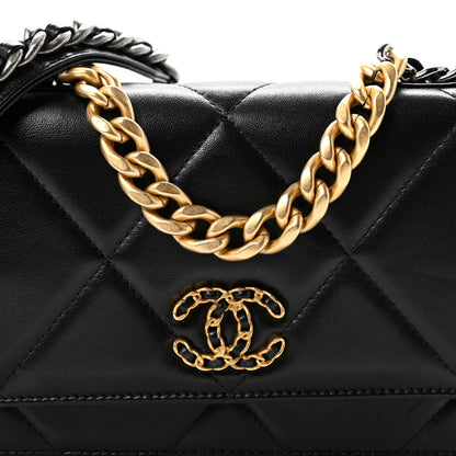 Chanel Lambskin Quilted Chanel 19 Wallet On Chain WOC Black 9 of 13
