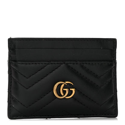 Gucci Calfskin Matelasse GG Marmont Card Holder Black 1 of 10