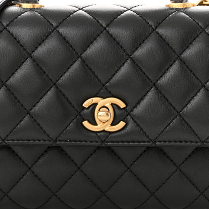 Chanel Calfskin Strass Quilted Mini Coco Handle Flap Black 8 of 11