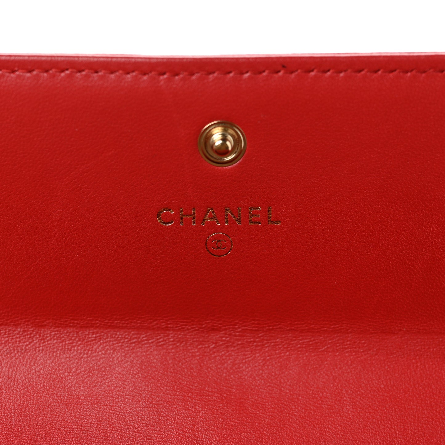 Lambskin Quilted Boy Flap Wallet Red