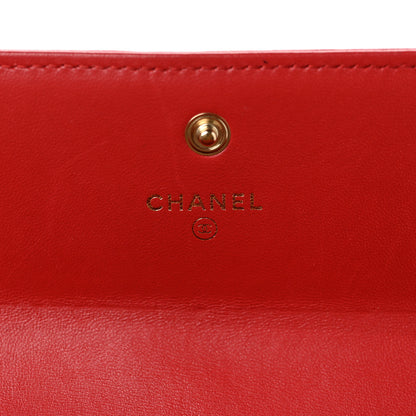 Chanel Lambskin Quilted Boy Flap Wallet Red 6 of 9