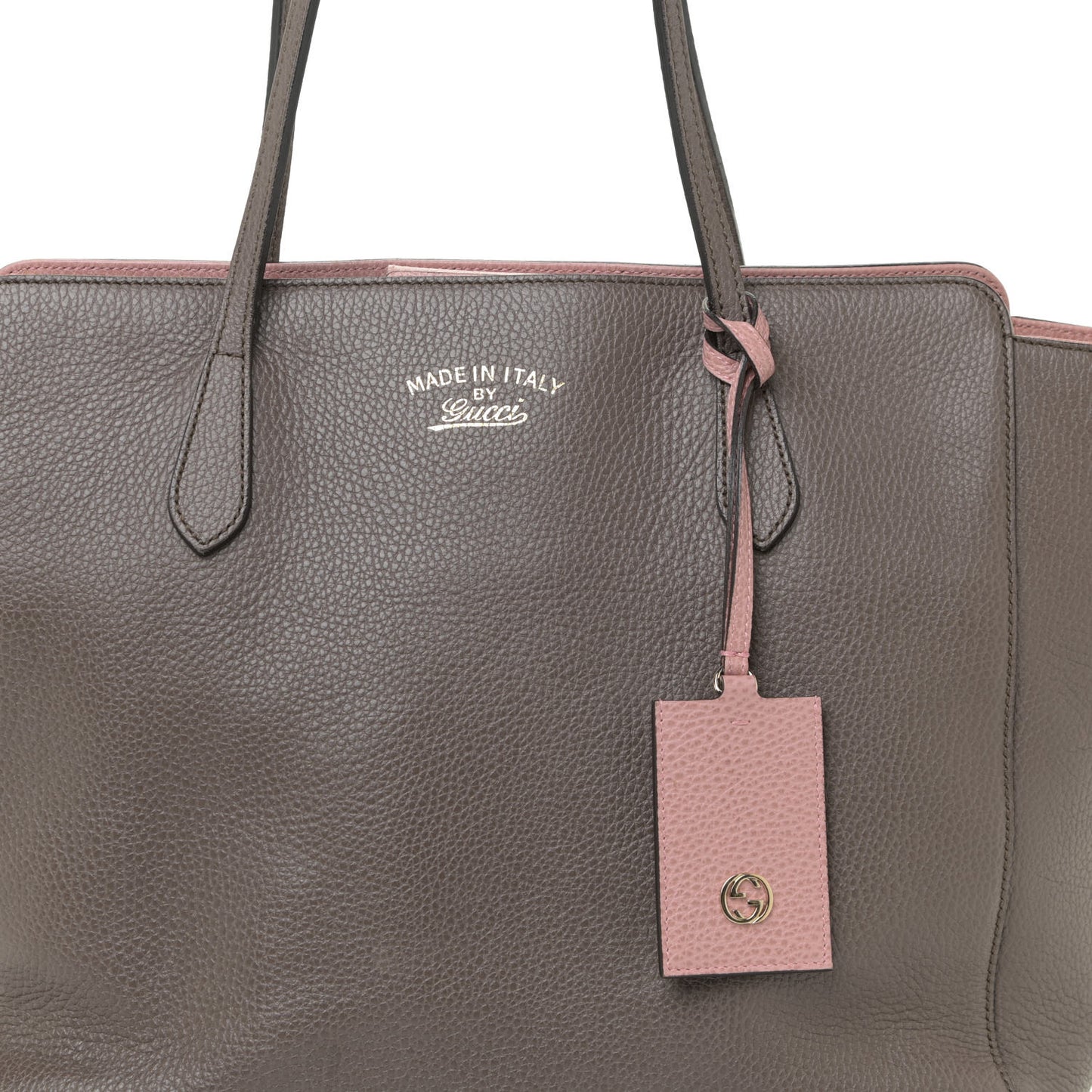 Dollar Calfskin Medium Swing Tote Grey Field Soft Pink